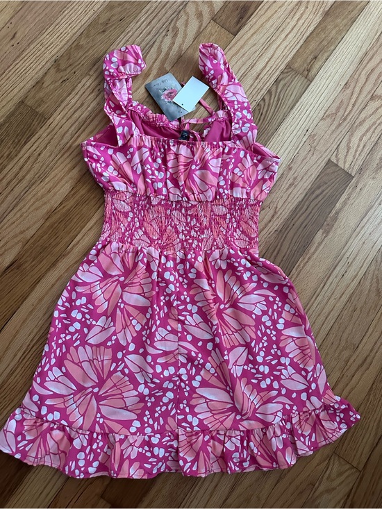 Lili rose Dresses & Skirts - Girls' Pink Floral Smocked Sundress with Ruffle Trim